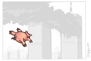 Un cerdo volando hacia el metro de Berlín