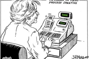Esperanza en pleno proceso creativo