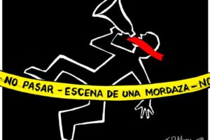 #DibujandoMordaza, una exposición en el suelo