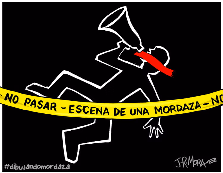 #DibujandoMordaza, una exposición en el suelo