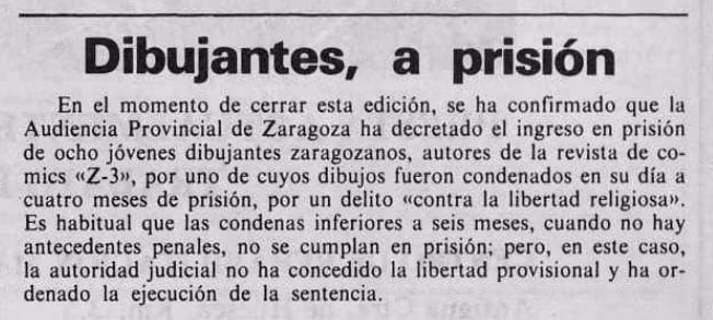 Ocho dibujantes a las puertas de la cárcel