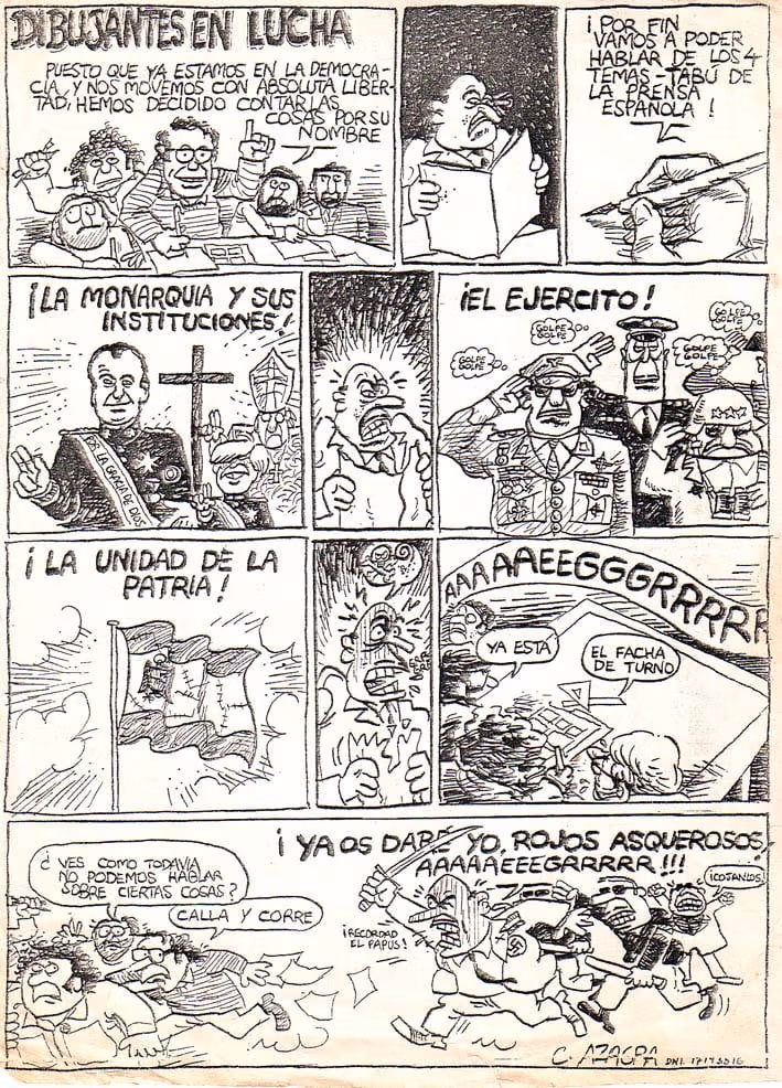Ocho dibujantes a las puertas de la cárcel