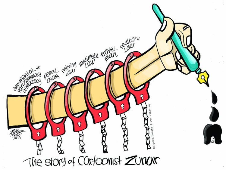 El dibujante Zunar investigado, una vez más, por una viñeta