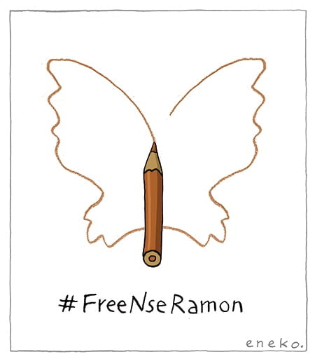 Artistas dibujan para pedir la liberación de Ramón Esono #FreeNseRamón