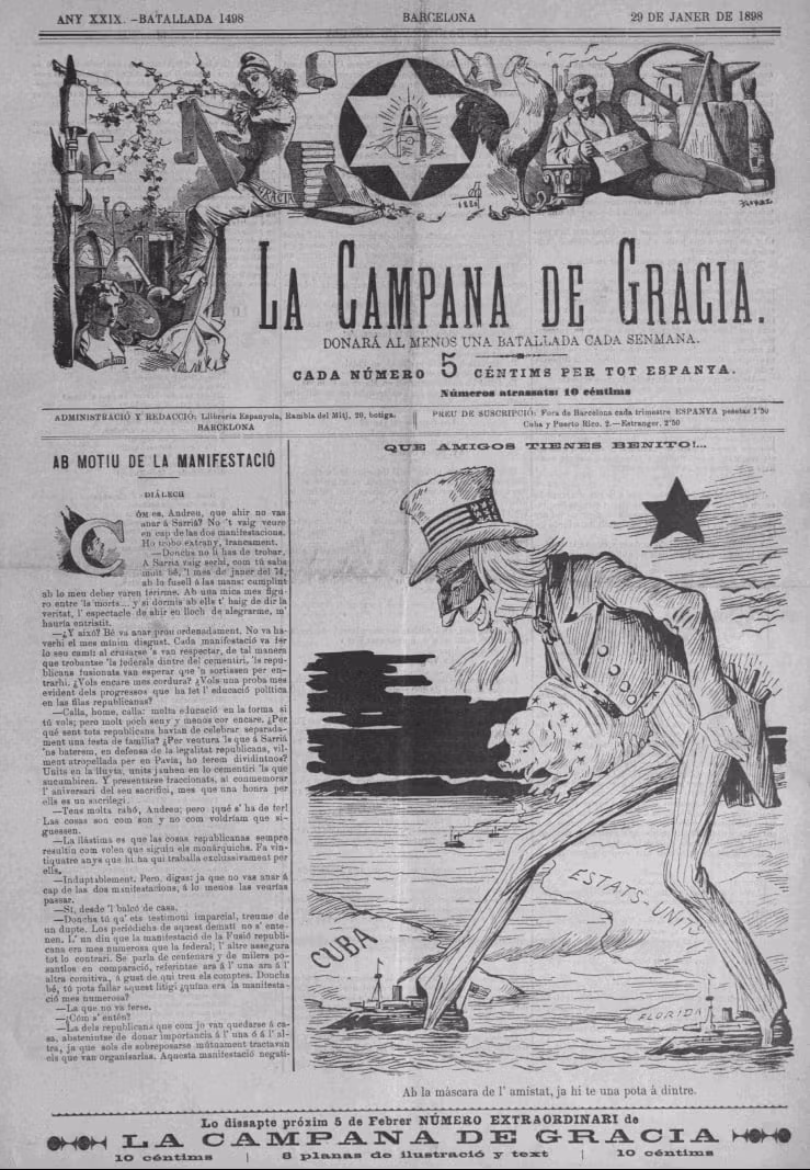 La guerra hispano-estadounidense en viñetas