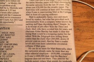 Ο σκιτσογράφος της Telegraph Matt Pritchett κερδίζει 650.000 λίρες ετησίως