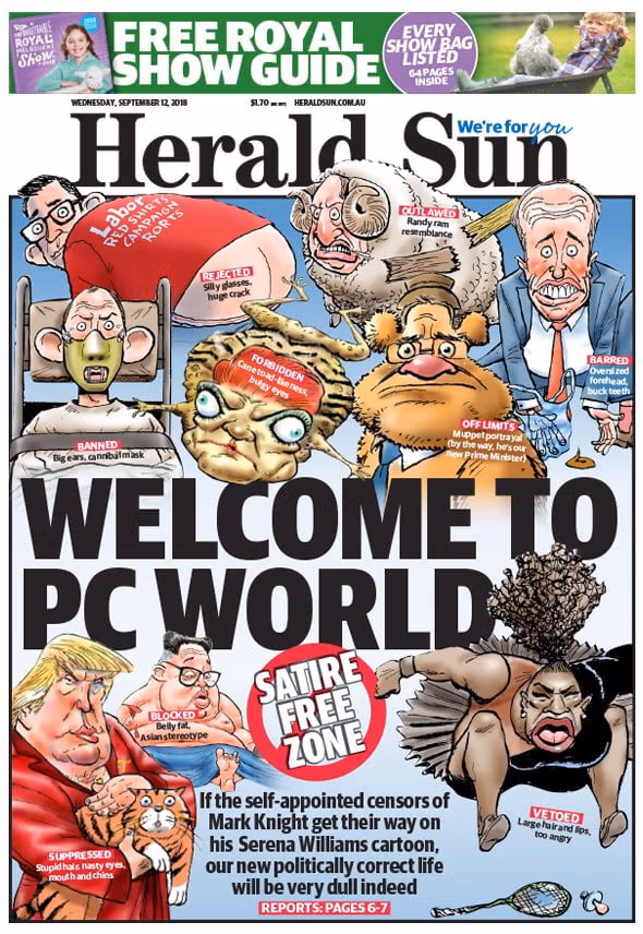 El dibujante australiano Mark Night es tachado de racista por una viñeta sobre Serena Williams