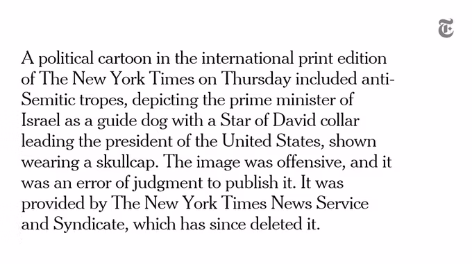 The New York Times se disculpa y retira una viñeta sobre Trump y Netanyahu 5