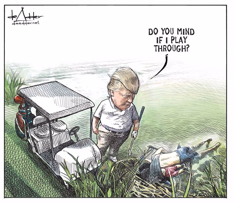Michael de Adder Trump Rio Bravo Dibujante canadiense despedido 24 horas después de que una de sus viñetas se hiciera viral