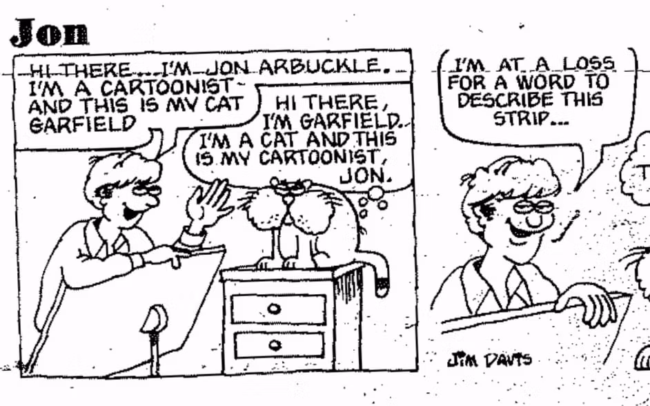Descubren las primeras tiras de Jim Davis Garfield