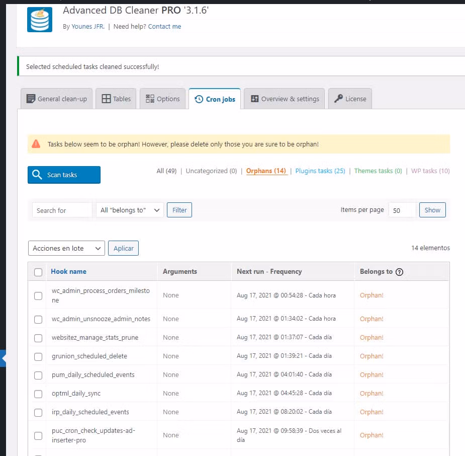Advanced Database Cleaner Pro, βαθύς καθαρισμός της βάσης δεδομένων σας 8