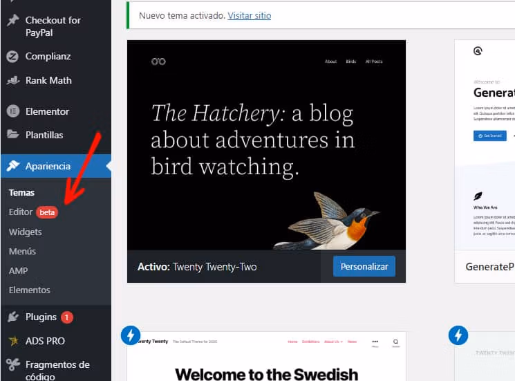 Probando WordPress 5.9 4