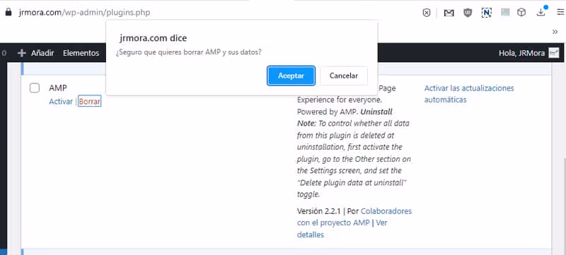 Deaktivering af AMP-sider i WordPress