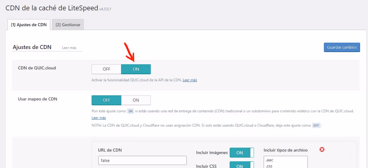 Konfigurace QUIC.cloud CDN na LiteSpeed 8