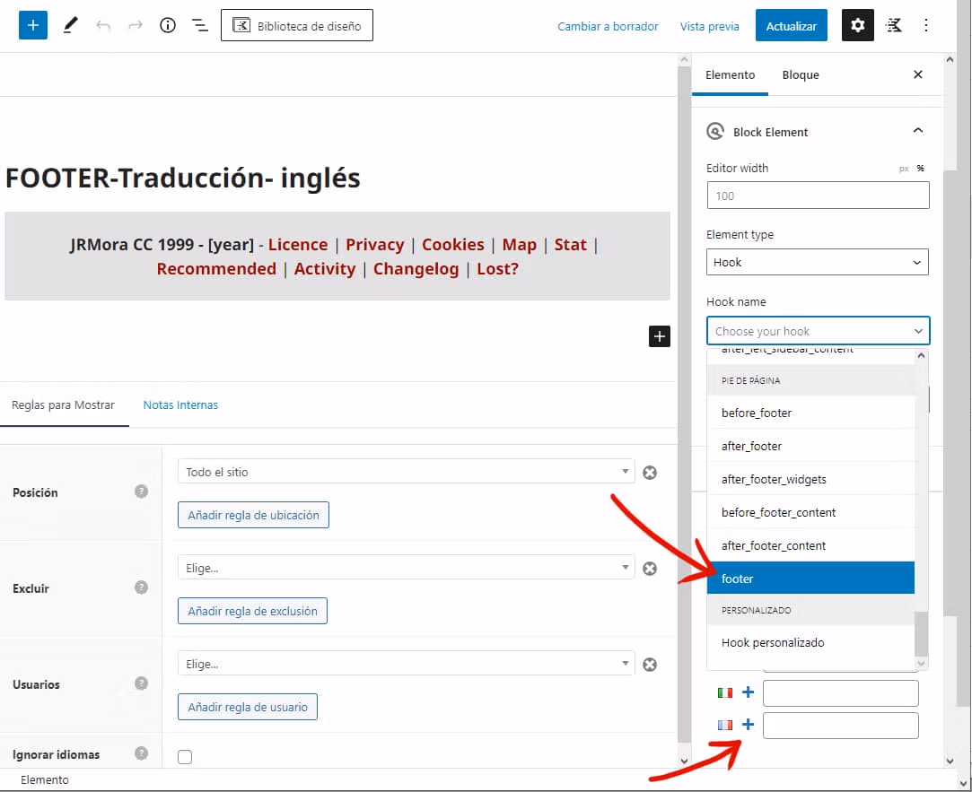 Mostrar contenido distinto según el idioma en WordPress 2