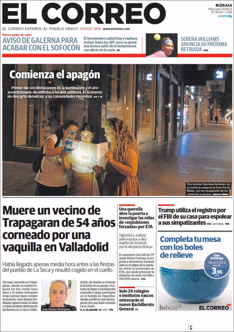 Tres turistas francesas mueren a causa del apagado de los escaparates Tres turistas francesas mueren a causa del apagado de los escaparates
