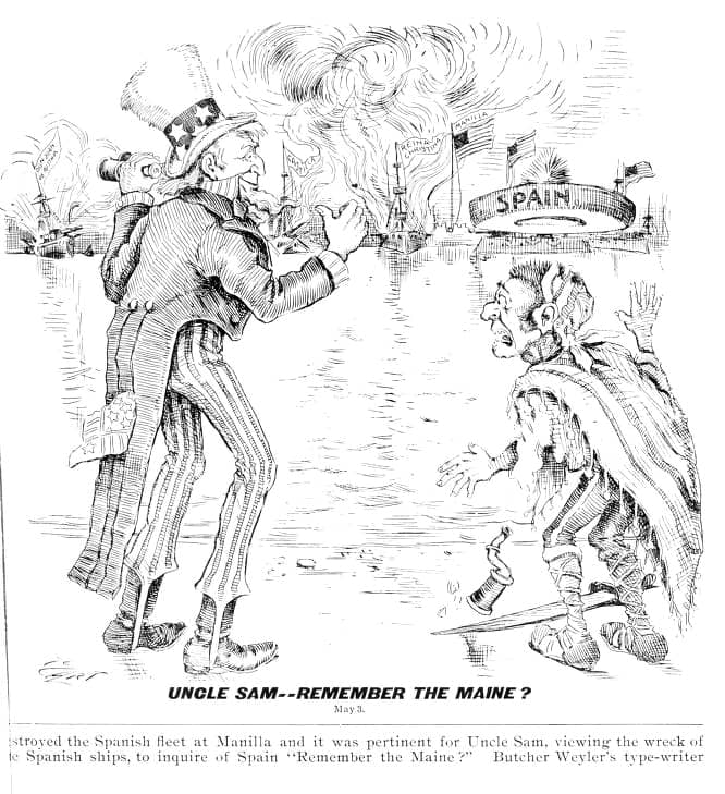 La guerra hispano-estadounidense de 1898 en viñetas