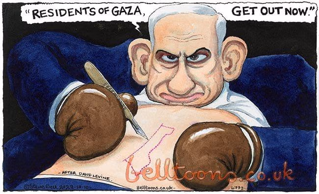 The Guardian se niega a publicar una viñeta de Steve Bell sobre Netanyahu