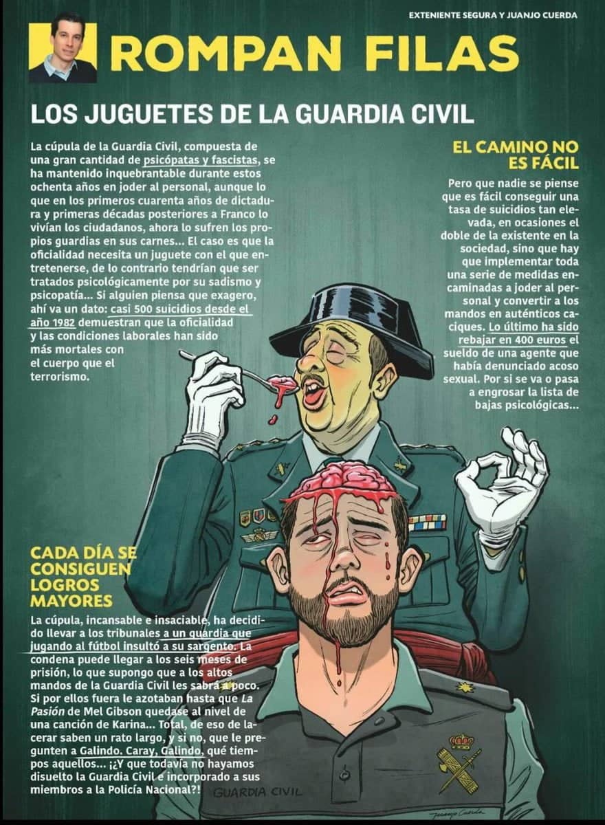 La Unión de Oficiales de la Guardia Civil denuncia al exteniente Segura y a la revista El Jueves por injurias 0