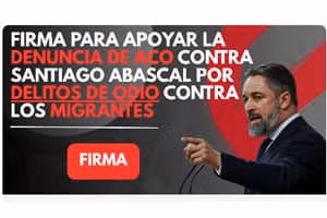 ACO denuncia ante la Fiscalía del Supremo a Santiago Abascal por incitación al odio