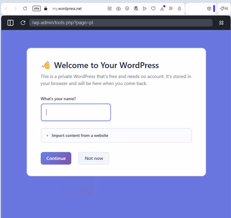 Din browser bliver din WordPress