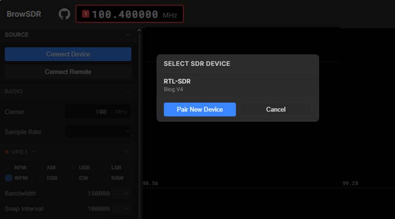 BrowSDR, un completo receptor en tu navegador que permite compartir tu SDR 1