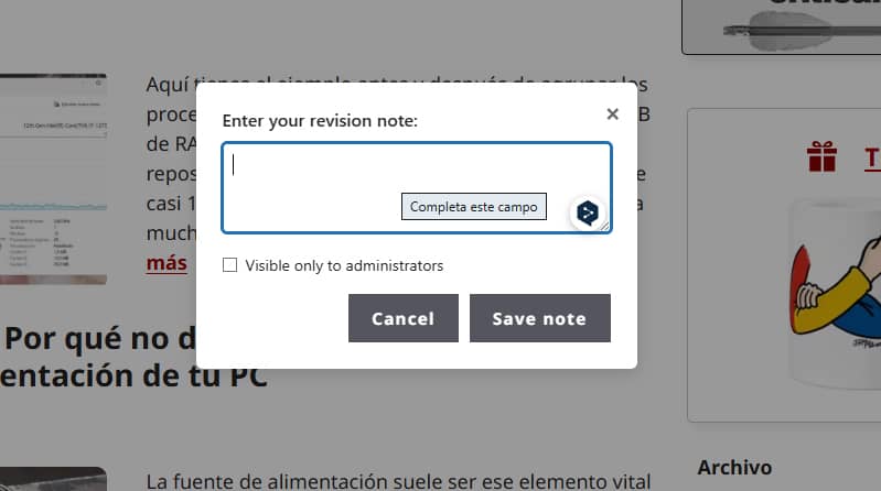 Piccole note, plugin per aggiungere note nella vista pubblica 2