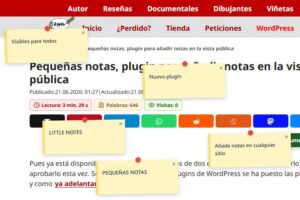 Pequeñas Notas, plugin para añadir notas en la vista pública