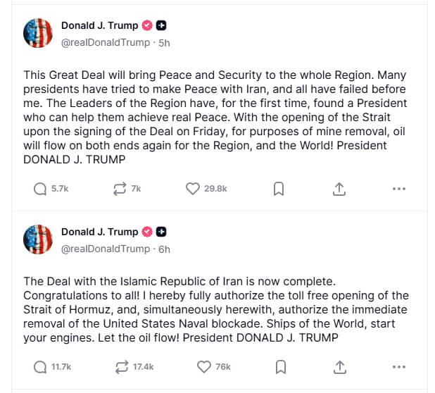 Trump anuncia un acuerdo de paz con Irán 3