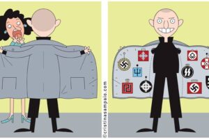 Two Portuguese political cartoonists have been identified as "targets" on a list drawn up by a far-right armed group