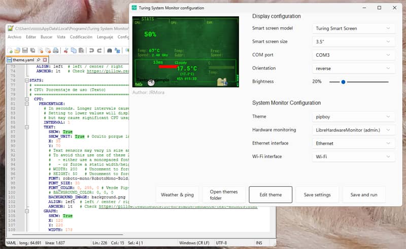 Turing, pantalla secundaria IPS USB de 3.5 pulgadas. Diseña tu plantilla desde cero 24