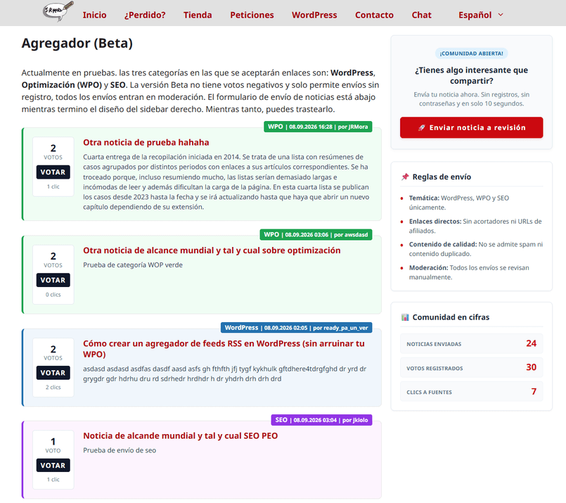 Estreno un agregador de noticias en WordPress (sin Custom Post Types ni base de datos)