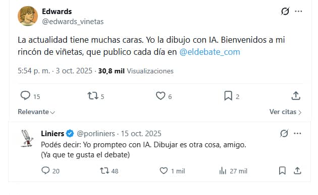 Liniers sobre "dibujar" con IA