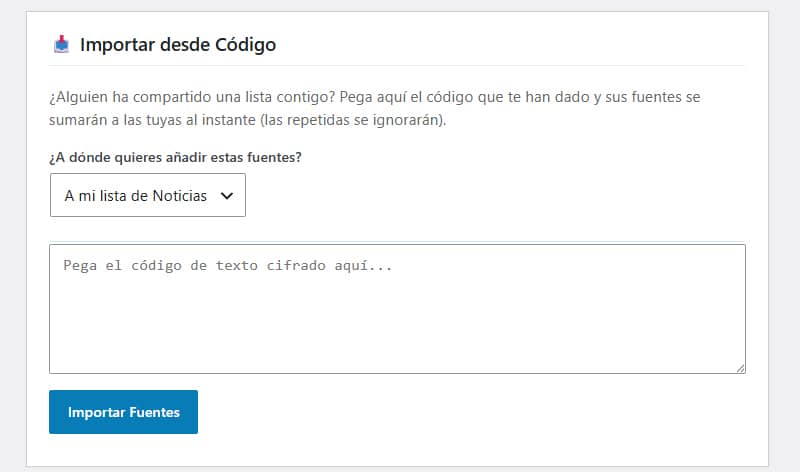 Herramienta para importar listas desde textos cifrados Base64